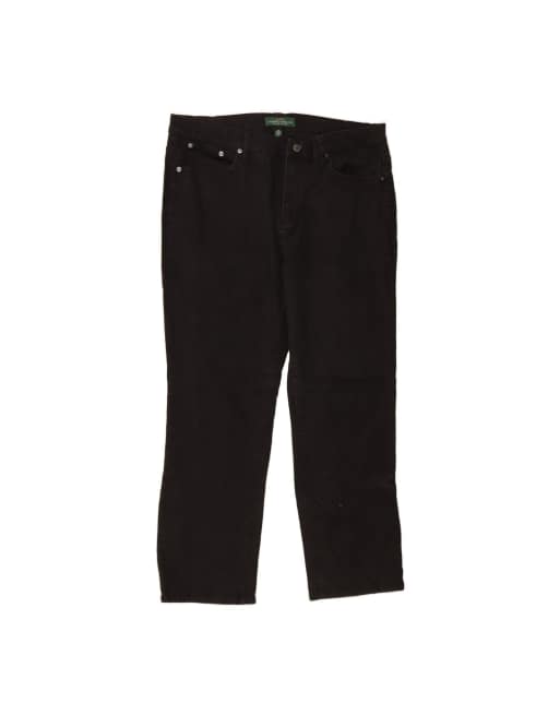 Vintage Ralph Lauren High Waist Straight Jeans US 16 2XL W38 L29 In Black
