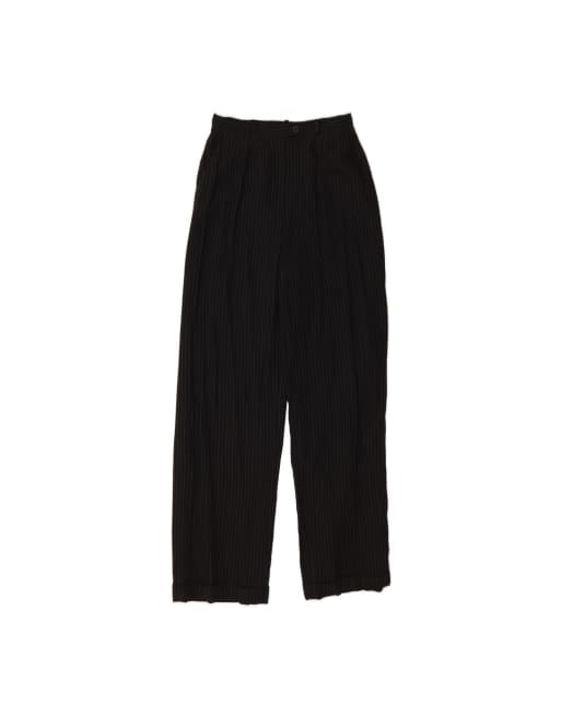 Vintage Ralph Lauren High Waist Suit Trousers US 8 Medium W28 L31 In Black