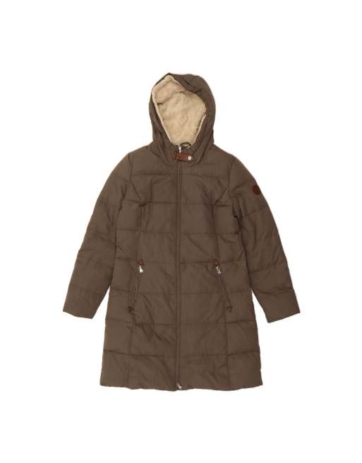 Vintage Ralph Lauren Hooded Padded Coat UK 14 Medium In Khaki