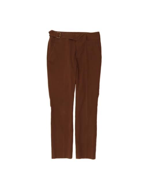 Vintage Ralph Lauren Low Waist Casual Trousers US 4 Small W30 L28 In Brown