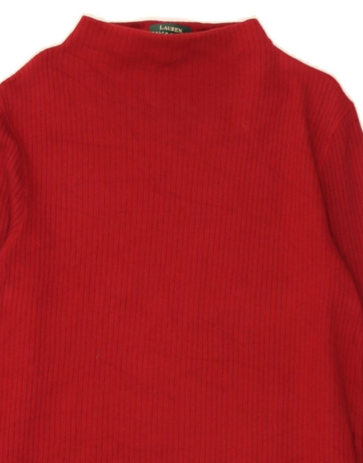 Vintage Ralph Lauren Oversized Turtle Neck Jumper Sweater UK 10 Small In Red, 3 of 4