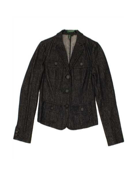 Vintage Ralph Lauren Petite 3 Button Blazer Jacket Us 4 Small In Grey - view 1