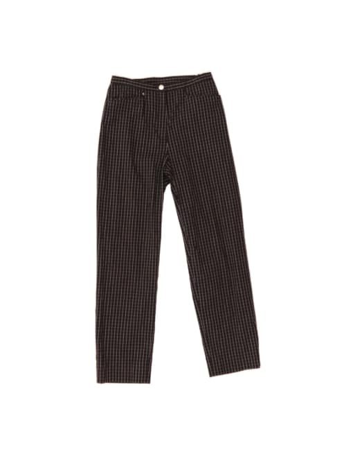 Vintage Ralph Lauren Petite Casual Trousers US 2 XS W25 L26 In Black Check