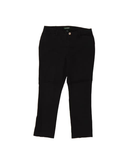 Vintage Ralph Lauren Petite Slim Casual Trousers US 8 Medium W30 L26 In Black