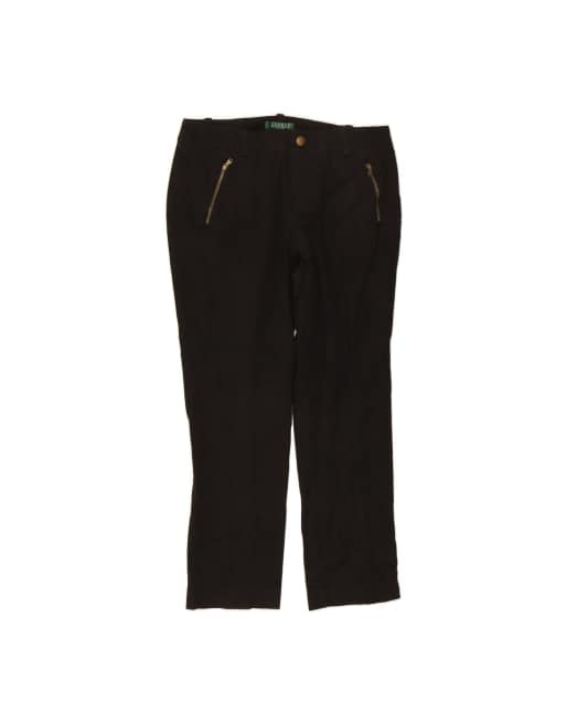 Vintage Ralph Lauren Petite Slim Cropped Trousers US 6 Medium W30 L25 In Black