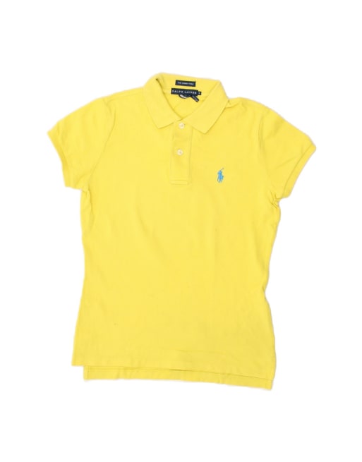 Vintage Ralph Lauren Polo Shirt UK 10 Small In Yellow