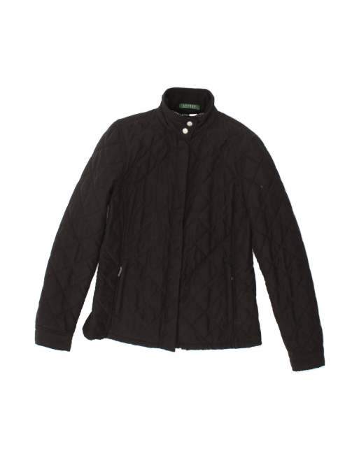 Vintage Ralph Lauren Quilted Jacket UK 14 Medium In Black