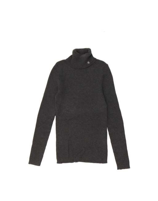 Vintage Ralph Lauren Roll Neck Jumper Sweater UK 12 Medium In Grey