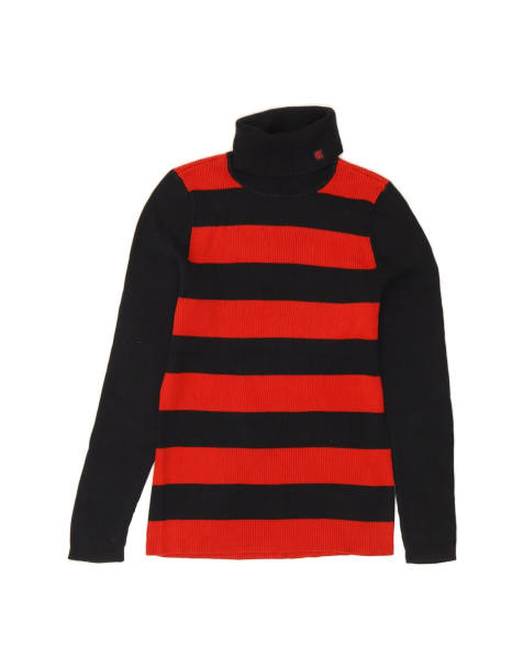Vintage Ralph Lauren Roll Neck Jumper Sweater UK 14 Large In Black Striped - view 1