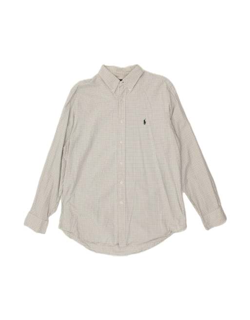 Vintage Ralph Lauren Shirt Size 17 XL In White Check