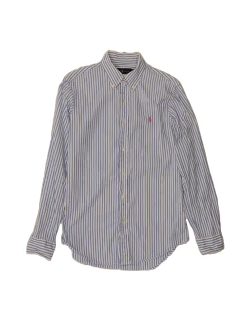 Vintage Ralph Lauren Shirt Small In Blue Pinstripe
