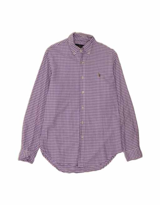 Vintage Ralph Lauren Shirt Small In Purple Gingham