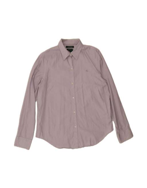 Vintage Ralph Lauren Shirt UK 16 Large In Purple Pinstripe