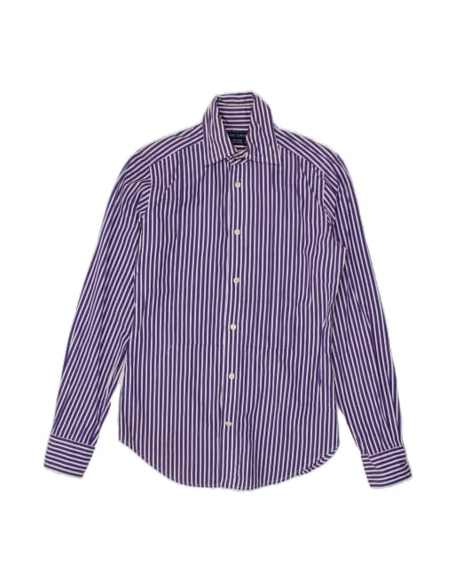 Vintage Ralph Lauren Shirt US 4 Small In Purple Pinstripe