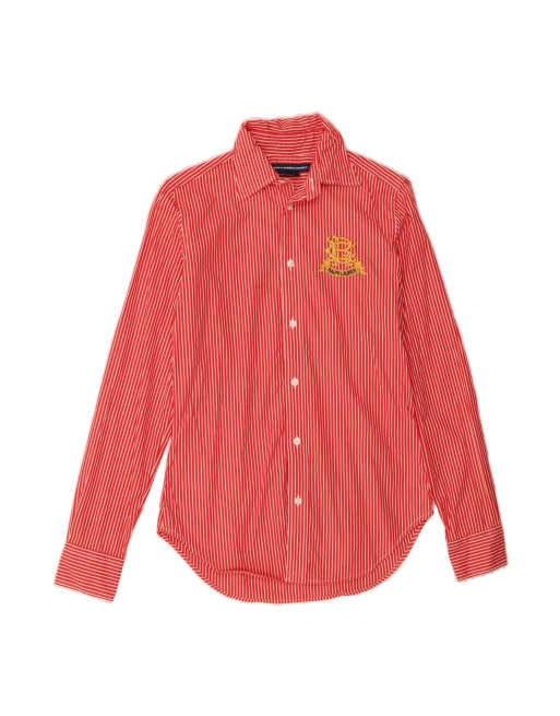 Vintage Ralph Lauren Shirt US 4 Small In Red Striped
