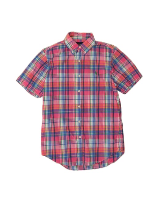 Vintage Ralph Lauren Short Sleeve Shirt Small In Pink Check