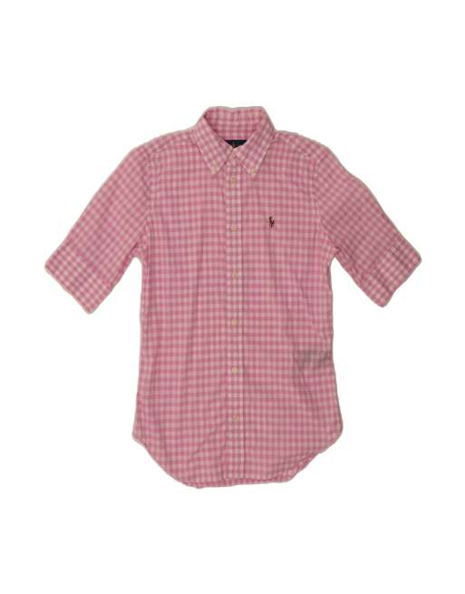 Vintage Ralph Lauren Short Sleeve Shirt XS In Pink Check