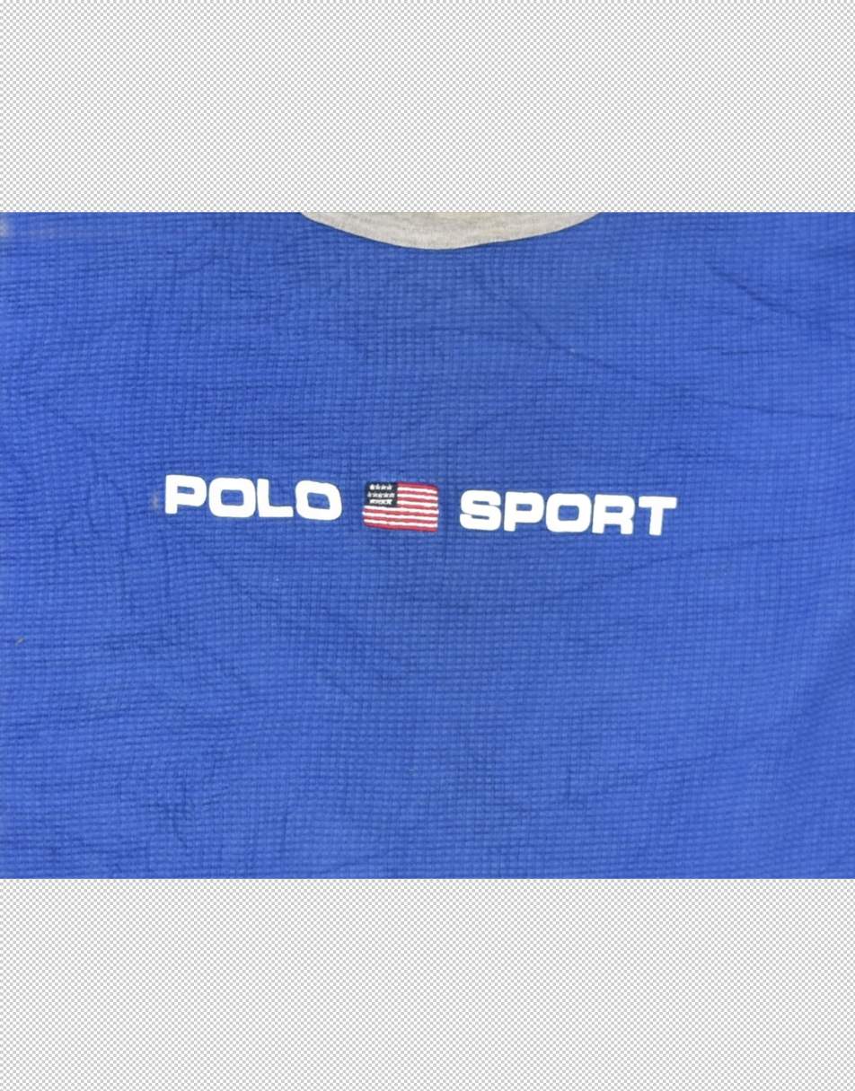 Vintage Ralph Lauren Size L 90s polo sport long sleeve top in blue 0