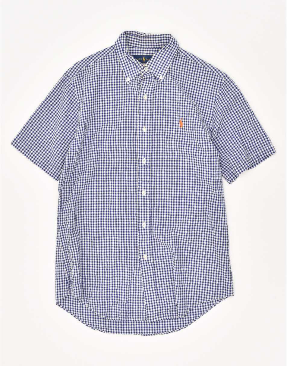 Vintage Ralph Lauren Size S Gingham Short Sleeve Shirt in Blue