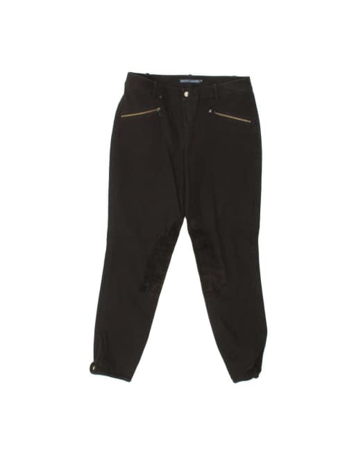 Vintage Ralph Lauren Slim Casual Trousers US 10 Large W32 L27 In Black