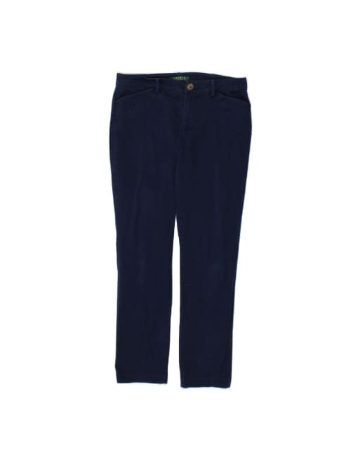 Vintage Ralph Lauren Slim Casual Trousers US 4 Small W30 L28 In Blue