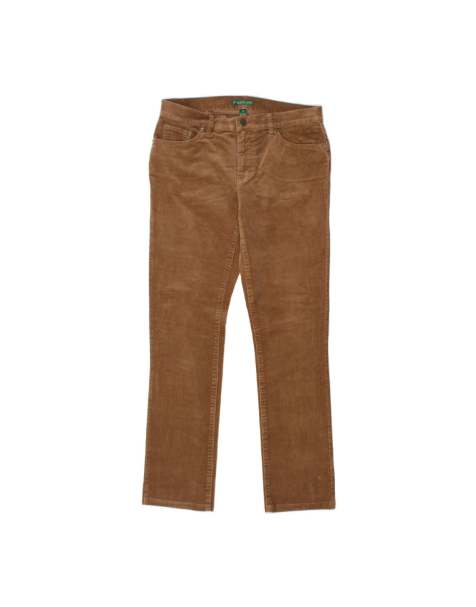 Vintage Ralph Lauren Slim Corduroy Trousers US 6 Medium W30 L30 In Brown - view 1