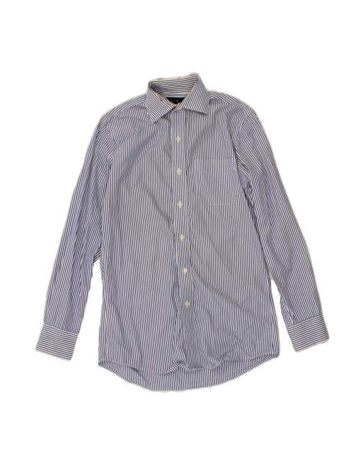 Vintage Ralph Lauren Slim Fit Shirt Size 14 1/2 Small In Blue Pinstripe