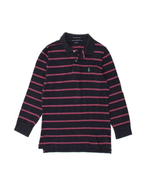 Vintage Ralph Lauren Slim Long Sleeve Polo Shirt Uk 14 Medium In Blue