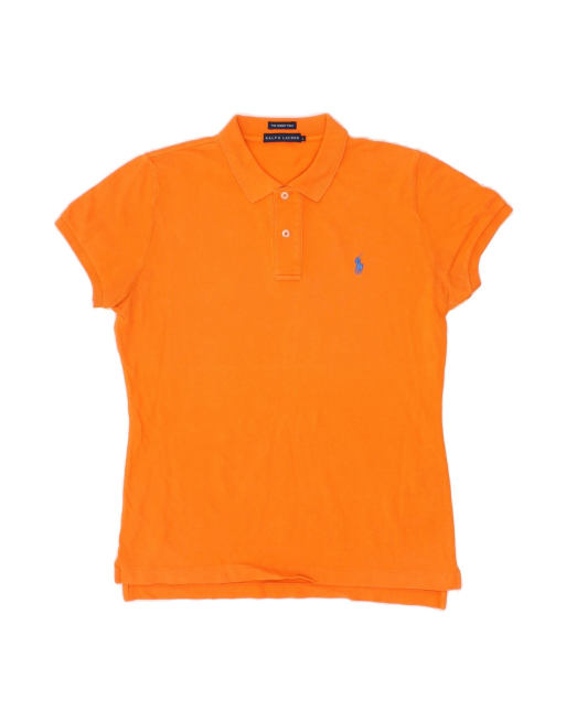Vintage Ralph Lauren Slim Polo Shirt UK 14 Large In Orange