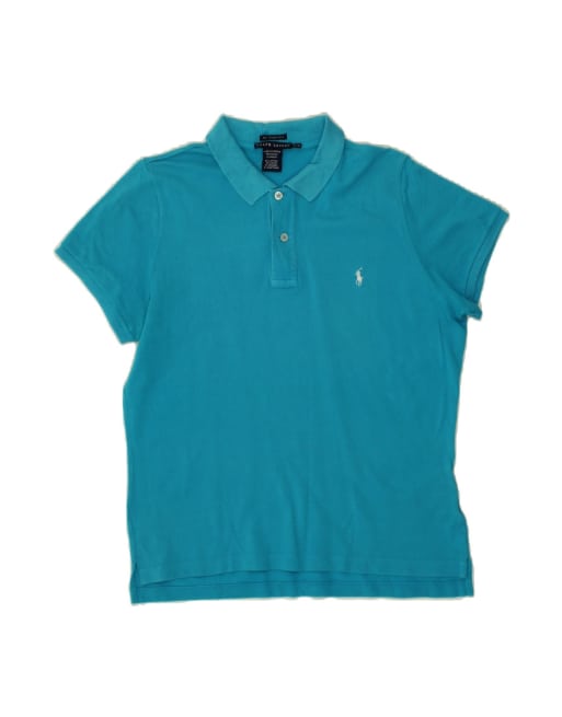 Vintage Ralph Lauren Slim Polo Shirt UK 18 XL In Blue