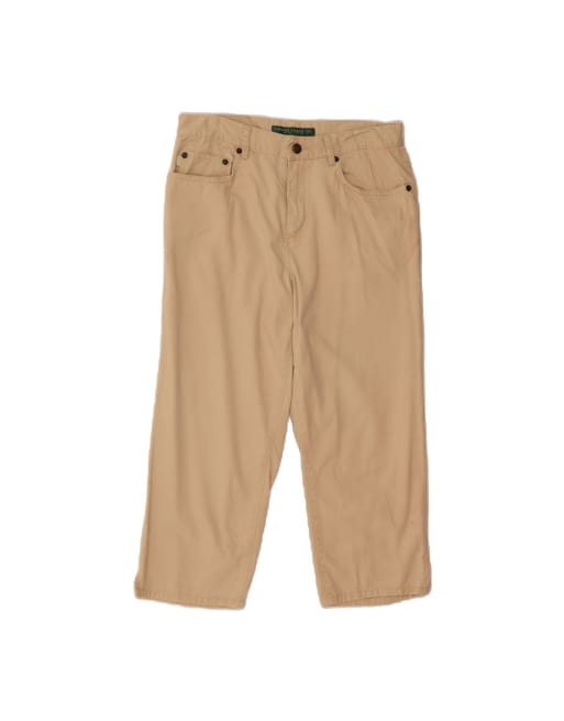 Vintage Ralph Lauren Straight Capri Trousers US 6 Medium W29 L21 In Beige