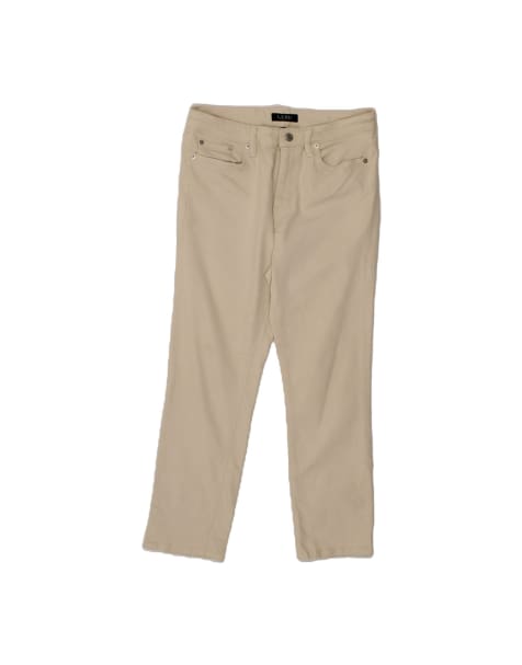 Vintage Ralph Lauren Straight Casual Trousers US 8 Medium W30 L27 In Beige - view 1