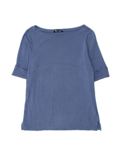 Vintage Ralph Lauren T-shirt Top UK 12 Medium In Blue