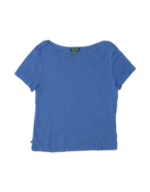 Vintage Ralph Lauren T-shirt Top UK 14 Large In Blue