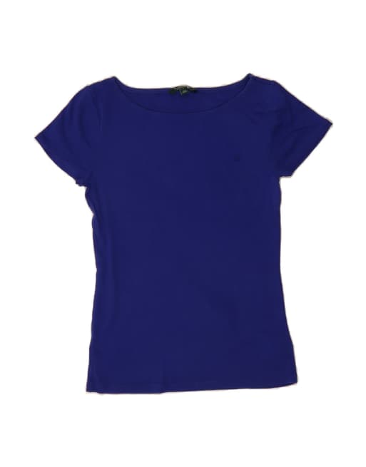 Vintage Ralph Lauren T-shirt Top UK 14 Large In Blue