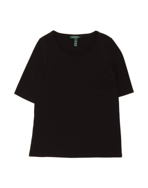 Vintage Ralph Lauren T-shirt Top UK 14 Medium In Black - view 1