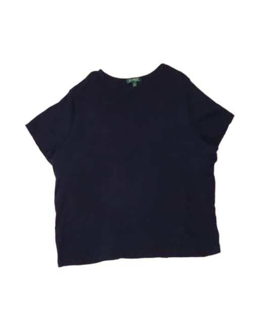 Vintage Ralph Lauren T-shirt Top UK 22 3XL In Blue