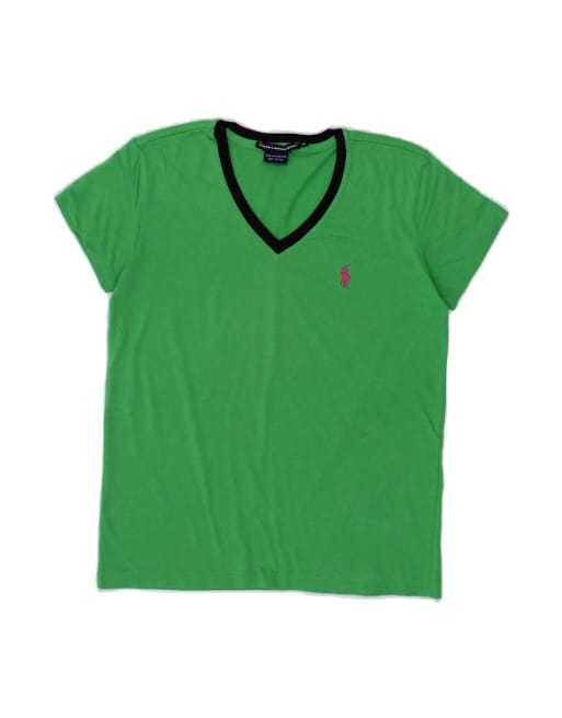 Vintage Ralph Lauren T-shirt Top UK 6 XS In Green