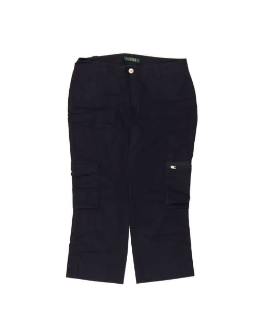 Vintage Ralph Lauren Tapered Capri Trousers US 8 Medium W32 L22 In Blue