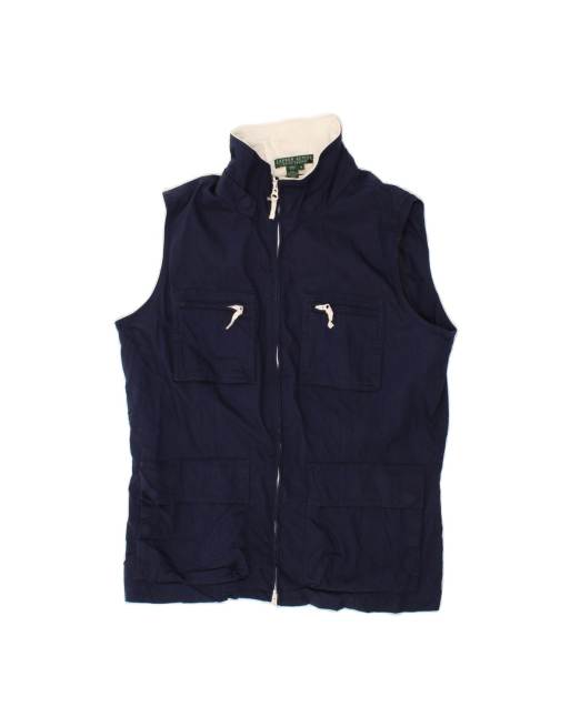 Vintage Ralph Lauren Utility Gilet UK 38 Medium In Blue