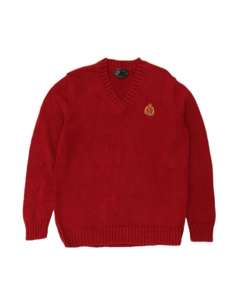 Vintage Ralph Lauren V-neck Jumper Sweater Medium In Red - view 1