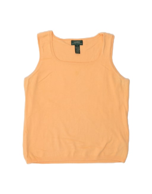 Vintage Ralph Lauren Vest Tank Top UK 16 Large In Orange