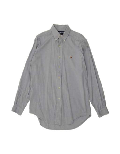 Vintage Ralph Lauren Yarmouth Loose Fit Shirt Size 15 1/2 Medium In Blue