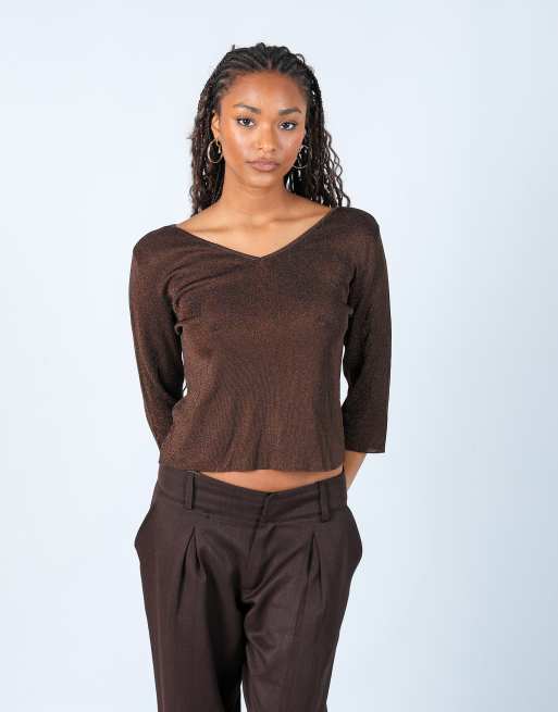 Vintage Raquel Dominguez S woven top in brown