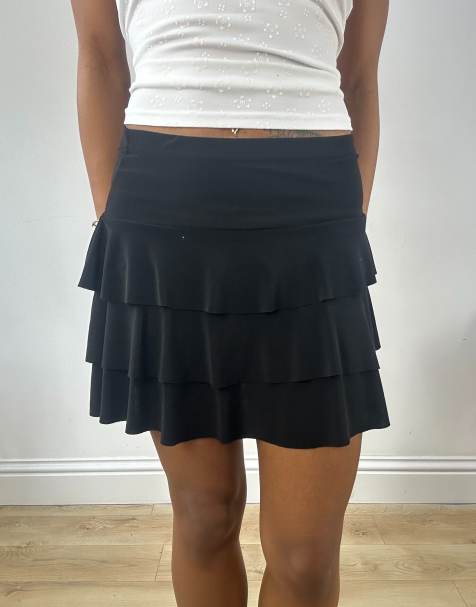 Vintage rara tiered skirt in black - view 1