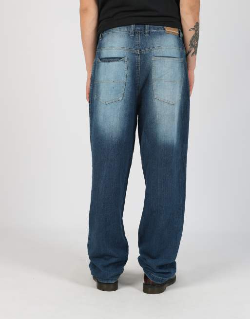 Vintage Raw Blue 33x32 denim jeans in blue