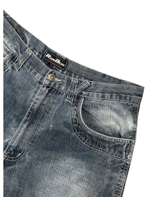 Vintage Raw Blue 90s Baggy Jeans size W34/L32 in blue, 2 of 4