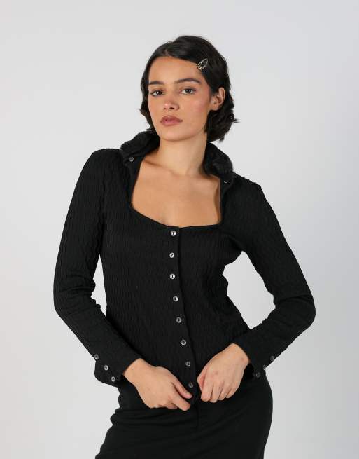 Vintage Rayure M long sleeve top in black, 1 of 4