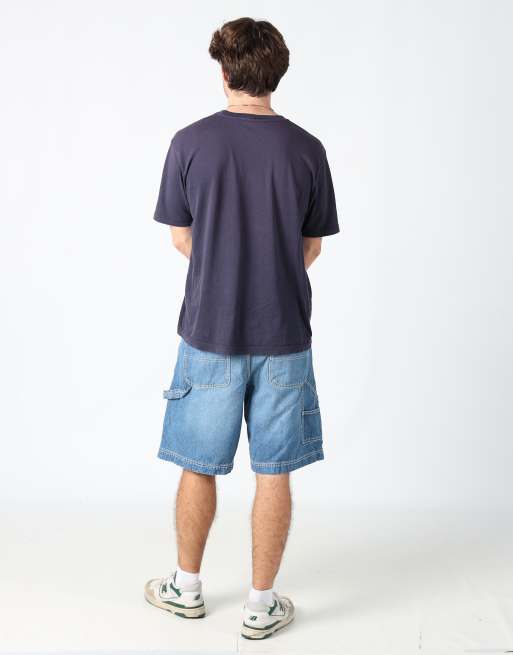 Vintage Recruit 32x71 denim carpenter baggy jorts shorts in blue, 3 of 4