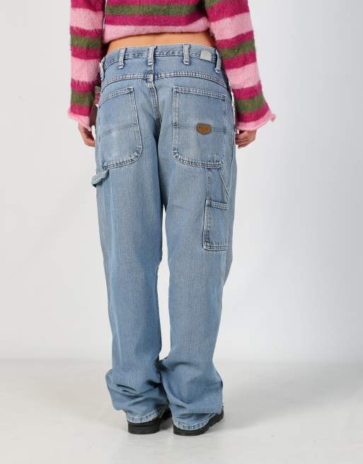 Vintage Red Kap 34x32 denim carpenter jeans in light blue